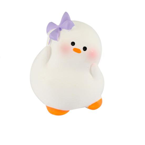 Mini Goose Figurine Tiny Miniature White Goose Small Cute Resin Animal Statue for DIY Crafts Lawn Yard Decor Dollhouse