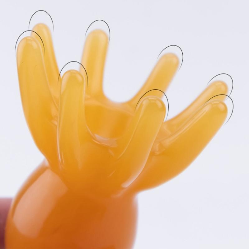Pente Polvo de Resina Massageador de Cabeça Raspagem Meridiana Escova de Couro Cabeludo Acupuntura Spa Ferramenta de Massagem Profunda para Saúde Gua Sha Dente Largo
