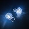 1pcs LED Glowing Diamond Ring Large Simulated Diamond Ring Birthday Halloween Party Props Colorful Glow Ring Light Finger Light