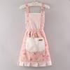 Cotton Canvas Floral For Women'S Kitchen Oilproof Apron With Pockets And Adjustable Waist Belt Waterproof Sleeveless Bib Apron