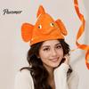 Cappello a forma di testa di peluche, Cappello a forma di pesce pagliaccio in peluche, Cappello costume da pesce pagliaccio di Halloween per bambini Cosplay Adulti, Travestimento per spettacoli teatrali Feste Morbido