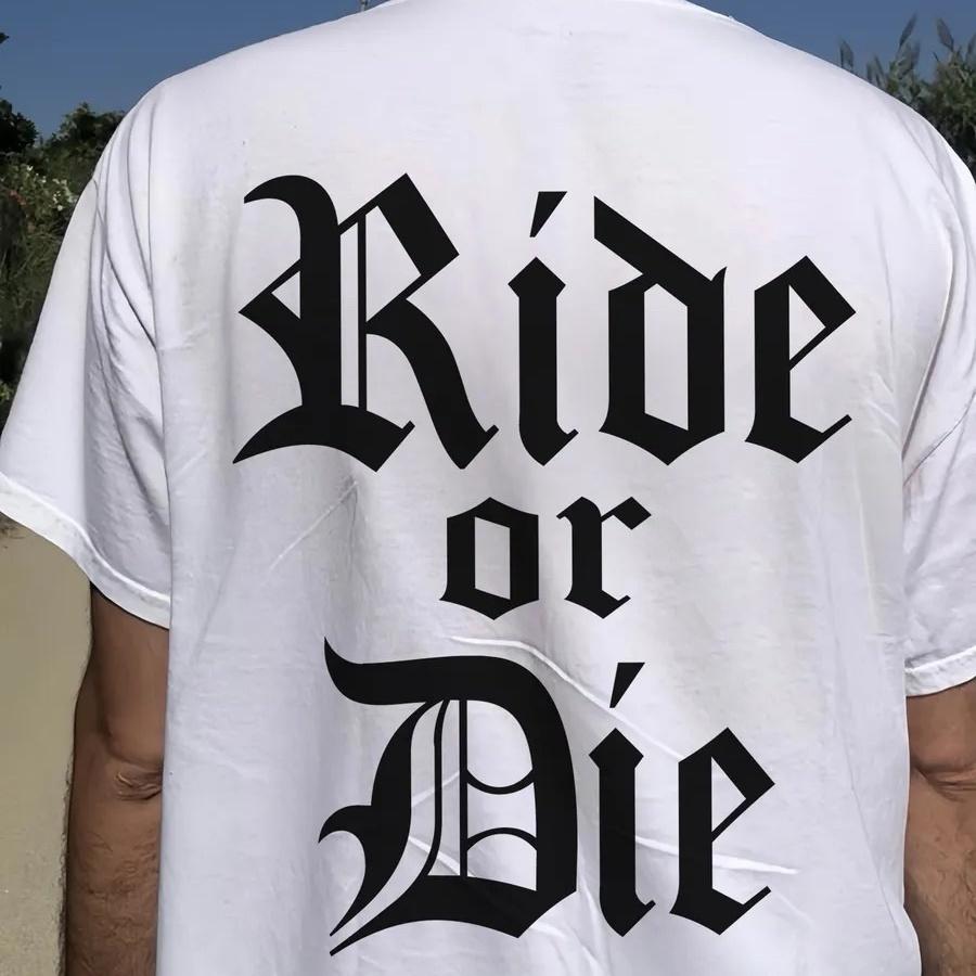 

Americanstyle High Street Fun Slogan Letter Print Shortsleeved EuropeanAmerican Street Crewneck for Summer Casual Wear M