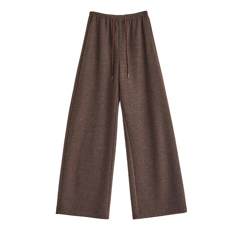 Women's High-Waist Wool Blend Wide-Leg Sweatpants