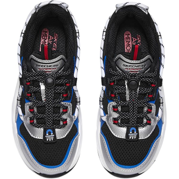 Skechers Kids Classic Fashion Versatile Comfortable Stable Sports Shoes Kids Sneakers Black Red Blue 405330L-BKRB