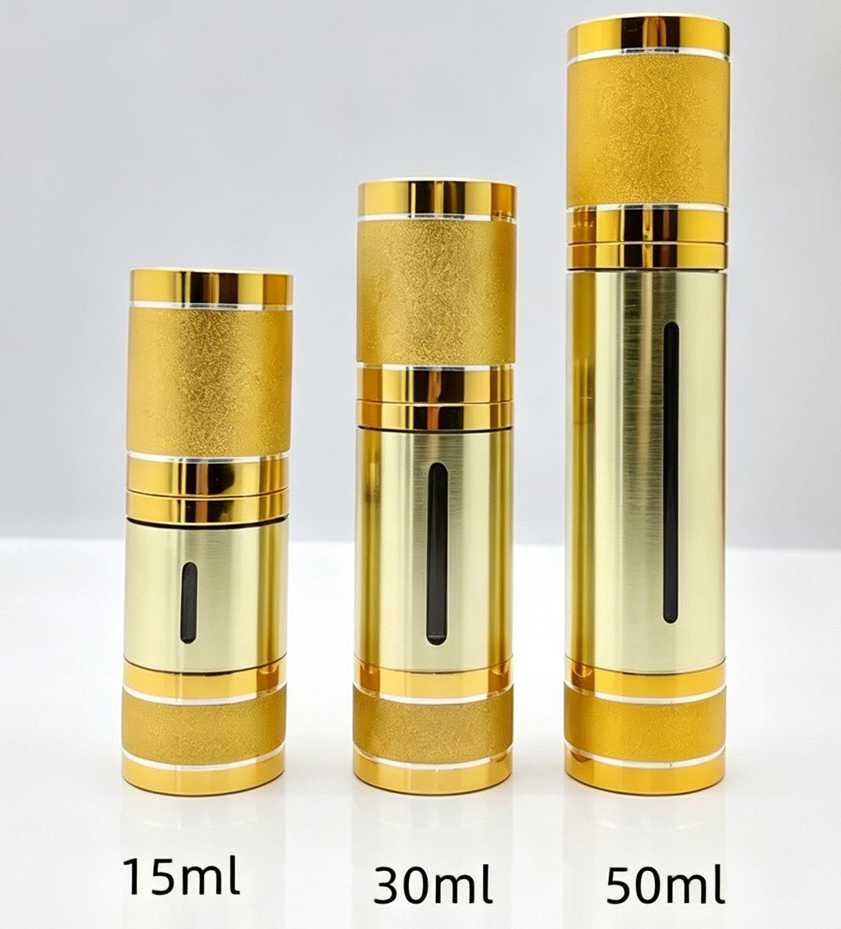 

15ml/30ml/50ml Refillable Vacuum Pump Lotion Bottle - Gold and Silver Available 15ml; Silver Set; Glass
