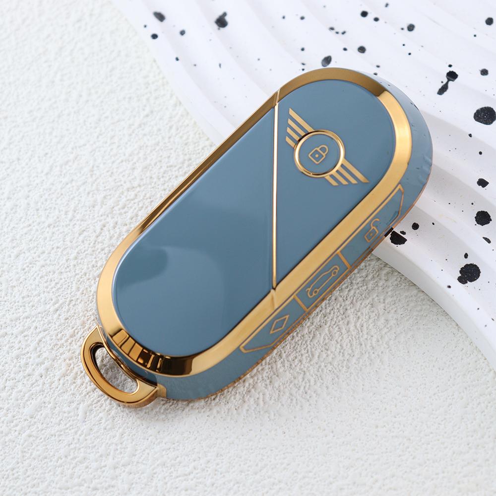 

Gold/Silver Border Tpu Car Key Case Cove Shell For Bmw Mini Cooper Countryman One Mini Accessories