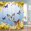 Beautiful Floral And Butterfly Print Shower Curtain Natural Botanical Floral Home Art Shower Curtains Bathroom Decor With Hooks