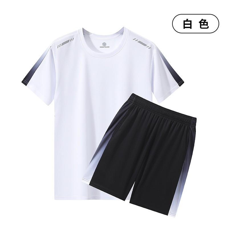 Mens Lightweight Sportswear Set Short Sleeve T-Shirt Shorts Casual Running Outfit Adults