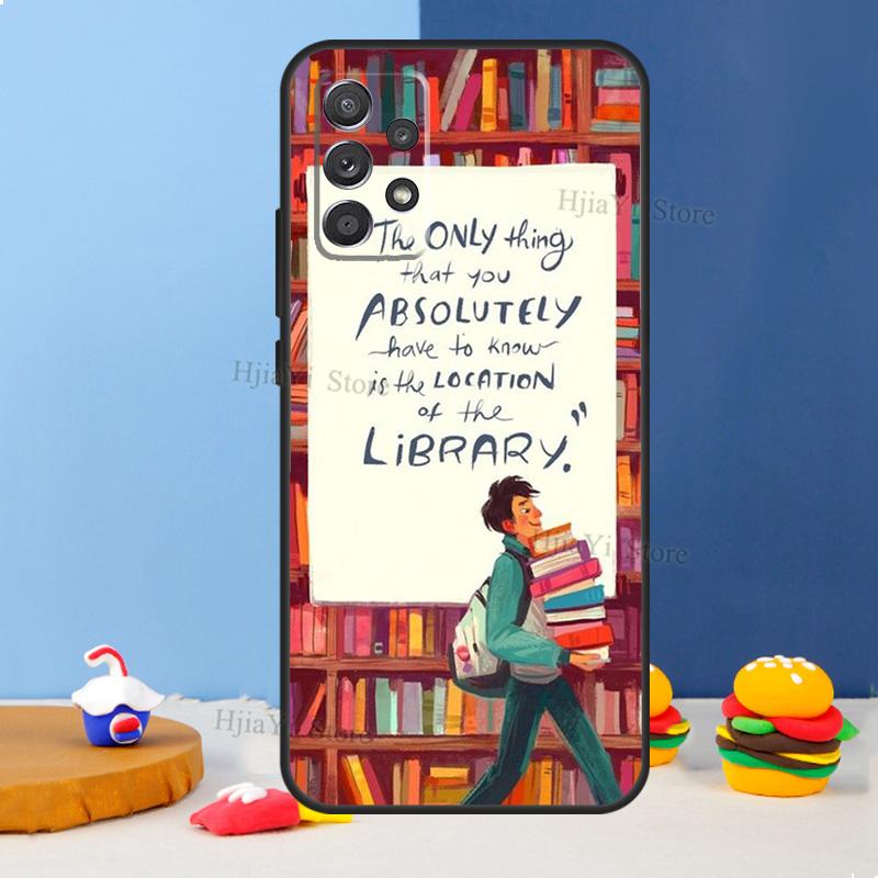 Reading Books Tea Printing Case For Samsung A54 A34 A14 A13 A23 A33 A53 A73 A51 A71 A72 A12 A22 A32 A42 A52 Back Cover