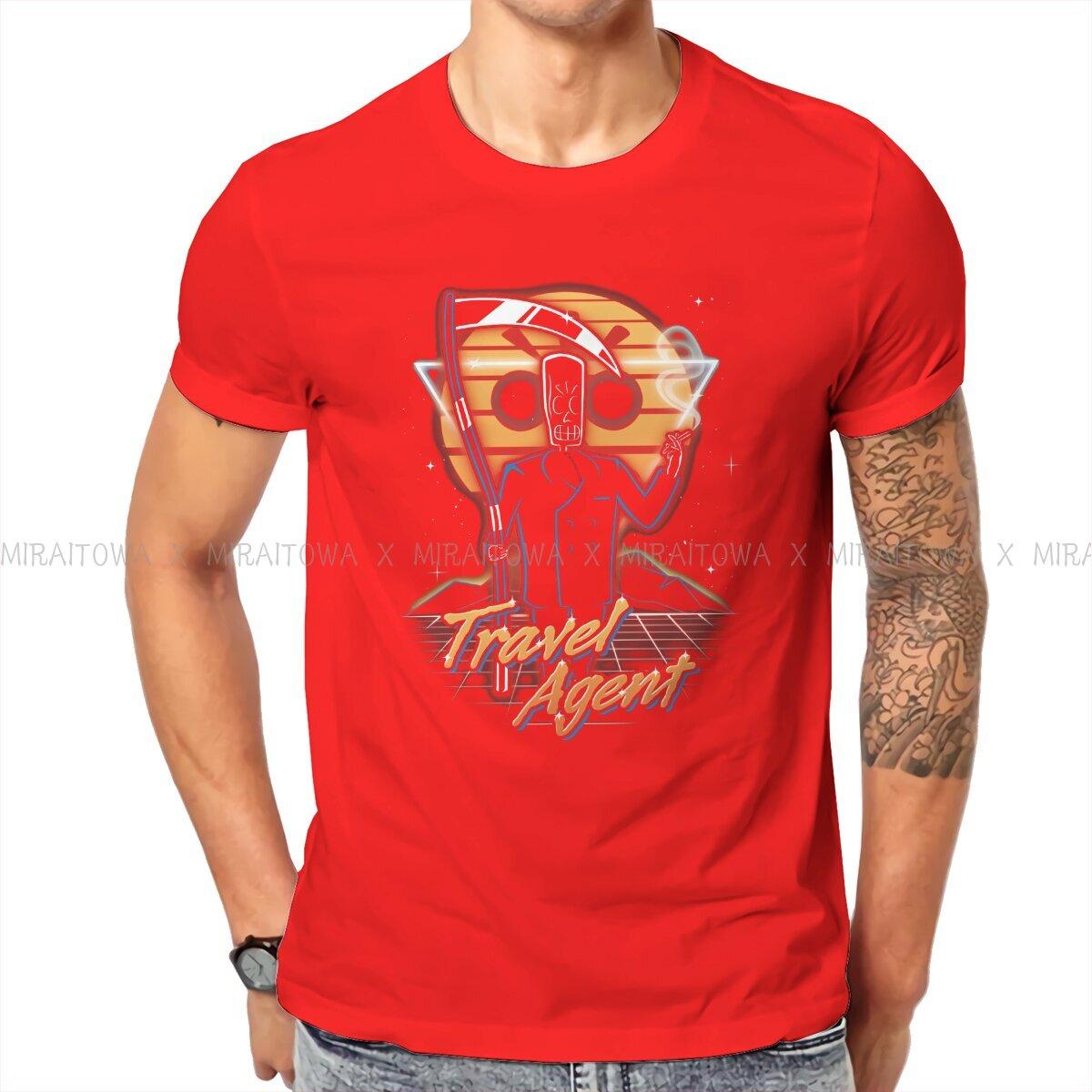 Retro Travel Agents TShirt For Men Grim Fandango Game Clothing Fashion T Shirt Comfortable Print Fluffy Creative Gift S