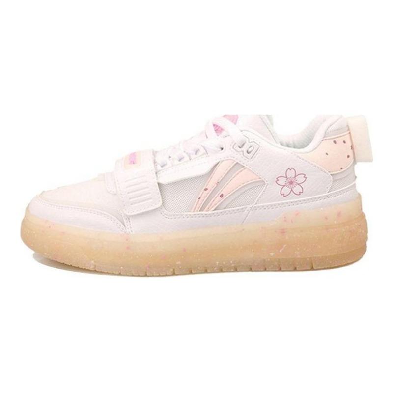 LiNing BADFIVE Women Retro Basketball Shoes White Pink ABCS050-1 39