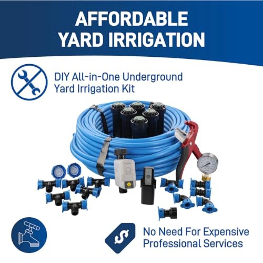 Medium-Area 1-Zone All-in-One Automatic Watering System with Smart Hose Timer and Wi-Fi Hub in Black for Efficient Outdoor Gard