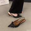 Fashionable versatile pointed shallow mouth sandals Elegant  minimalist women's shoes Baotou buckle thin heel women's shoes