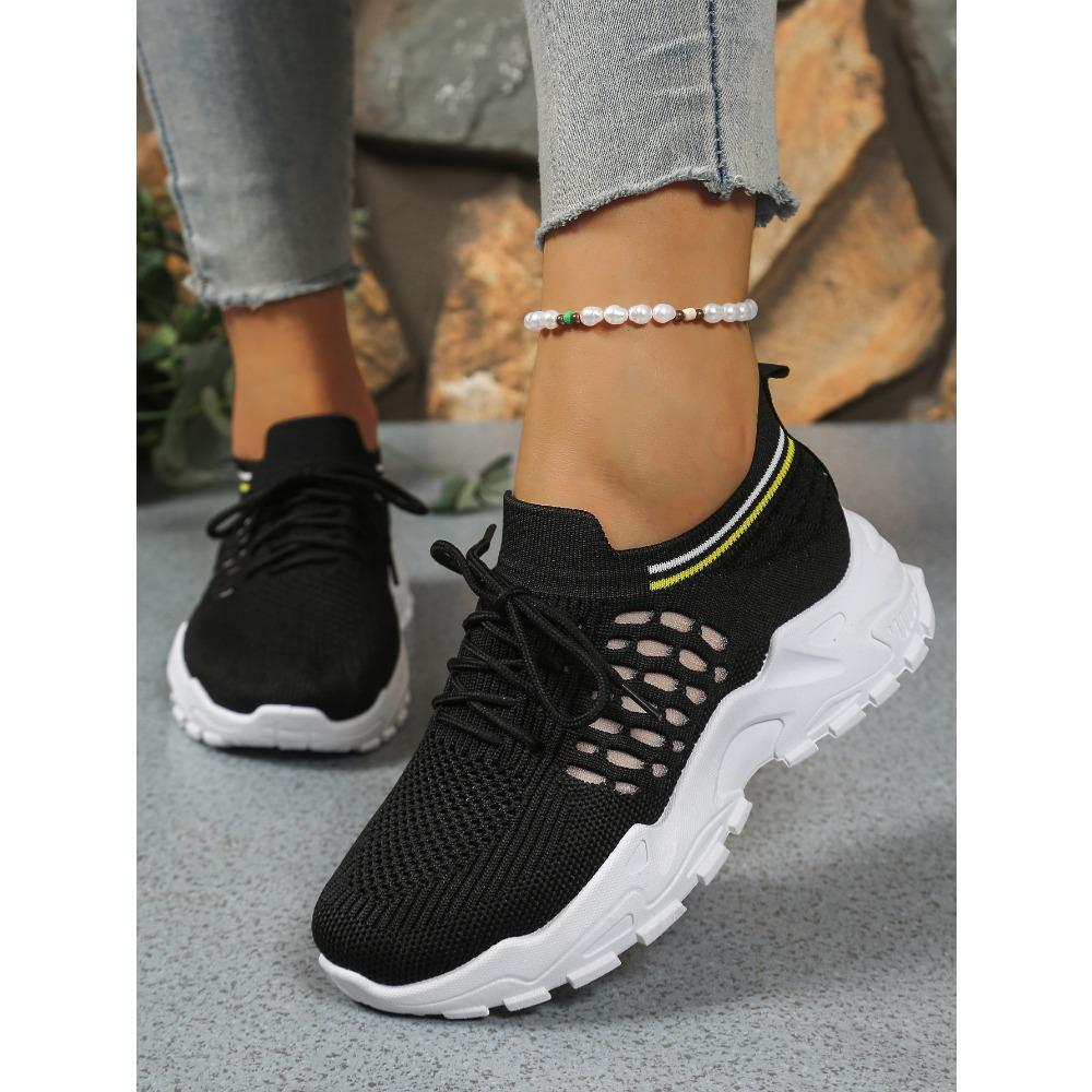 Women's Summer Breathable Flyknit Mesh Shoes, Fashion Versatile Casual Athletic Flats for Women