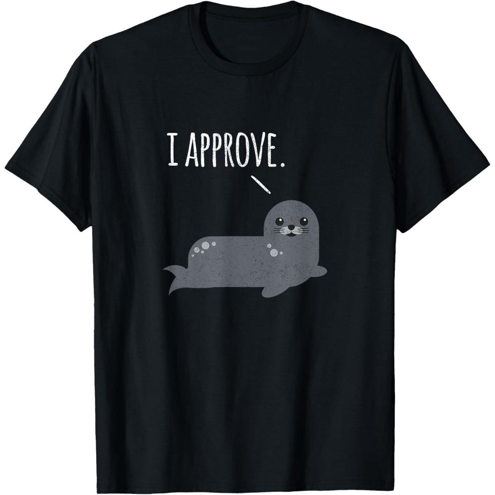 Funny Pun - Seal of Approval Cotton Men T Shirt M чёрный