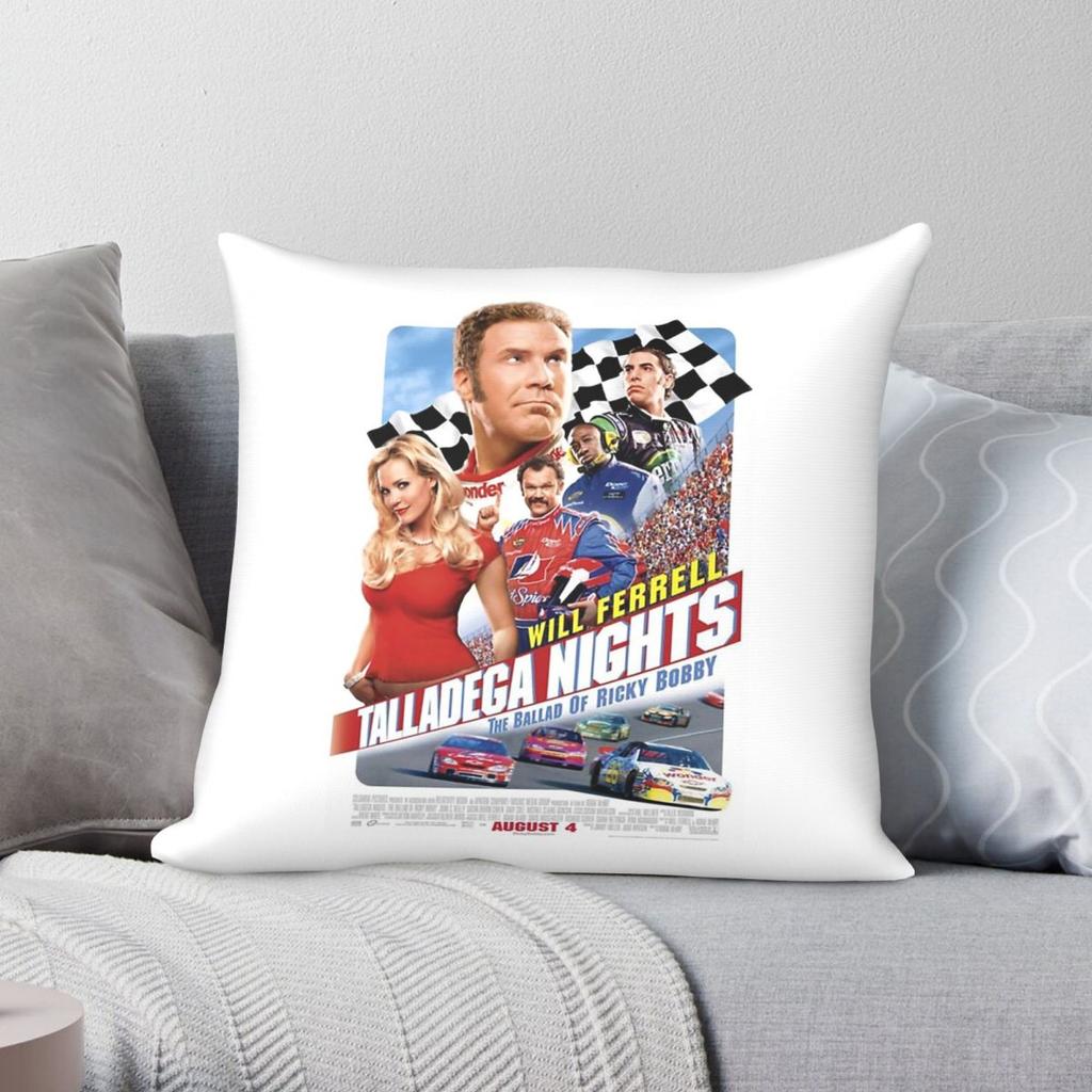 Talladega Nights Square Pillowcase Polyester Linen Velvet Printed Zip Decor Throw Pillow Case Room Cushion Cover Wholesale