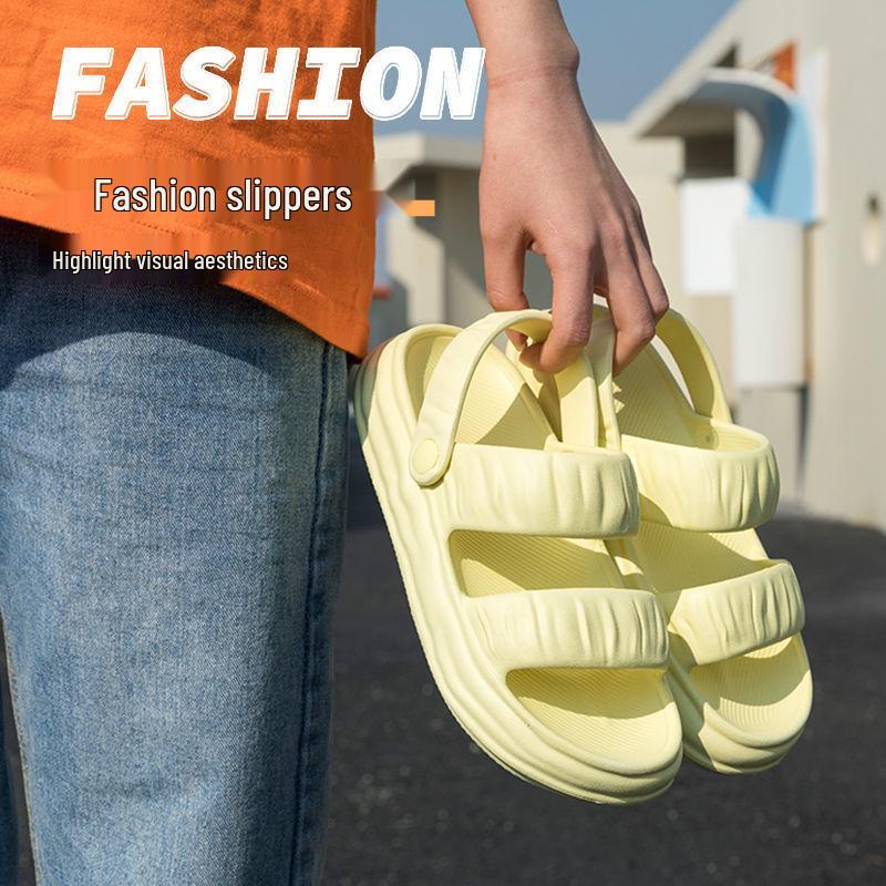 Dámské univerzální luxusní plážové pantofle vysoké hodnoty – Trendy, protiskluzové, pro venkovní nošení, design celebrit ve dvojím stylu