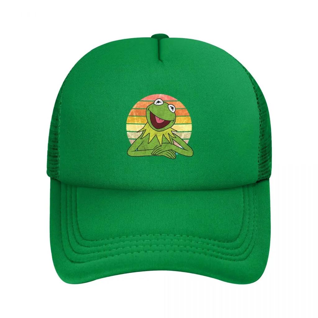 Kermit der Frosch Netz Baseballkappen Snapback Mode Baseballmützen Atmungsaktiv Lässig Kappe Outdoor Unisex
