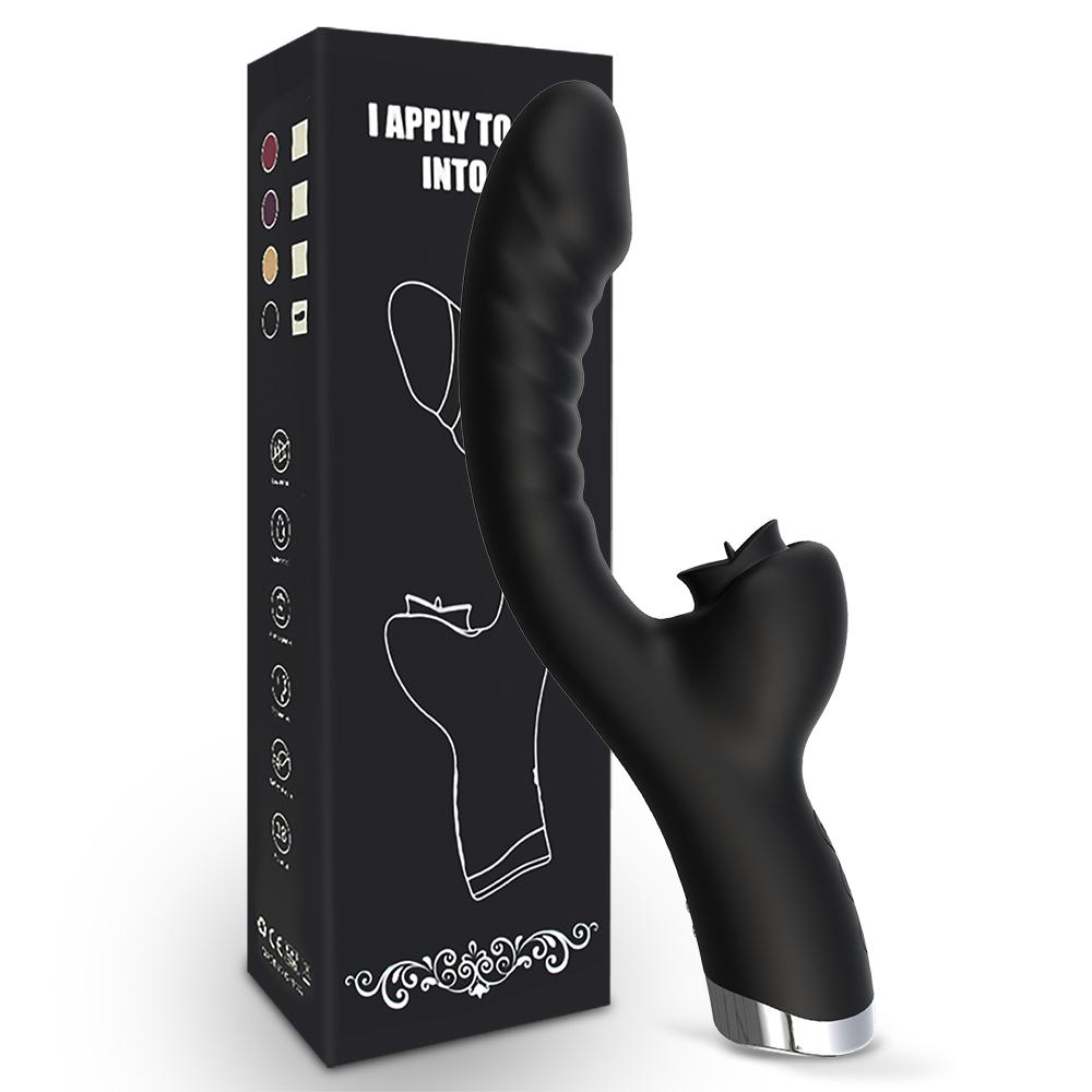 Tongue Licking Vibrator 2 In 1 Adult Women Sex Toys Dildos Vibrators Clitoris Stimulator With 20 Speeds Vibrators Sex Product