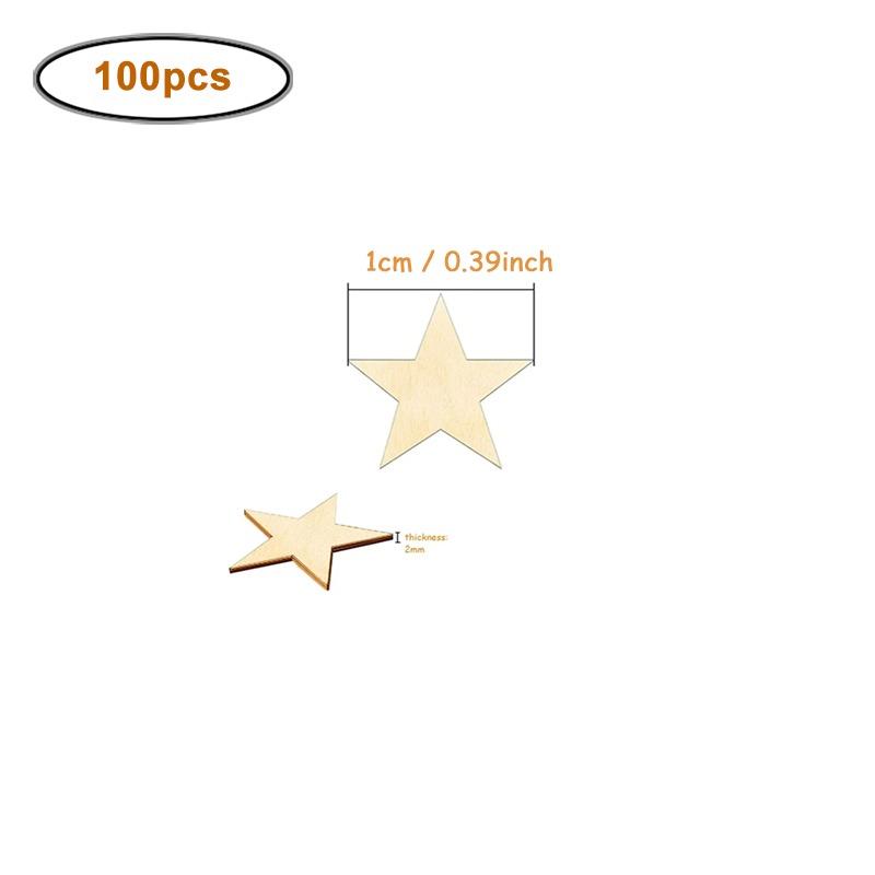 

1-10cm Blank Wood Star Cutouts, Unfinished Wooden Stars Pieces Slices for DIY Craft Party Ornament Painting Home Decor Gift Tags