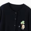 Women's 100% Cashmere Elephant Pattern Round Neck Cardigan Sweater