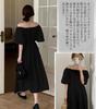 SIPERLARI Short Sleeve Lined Long Cute Solid Loose Summer Puff Mori Girl Plus Everyday Date Women's Dress, Color, Figure-Flattering, Fit, Dress,