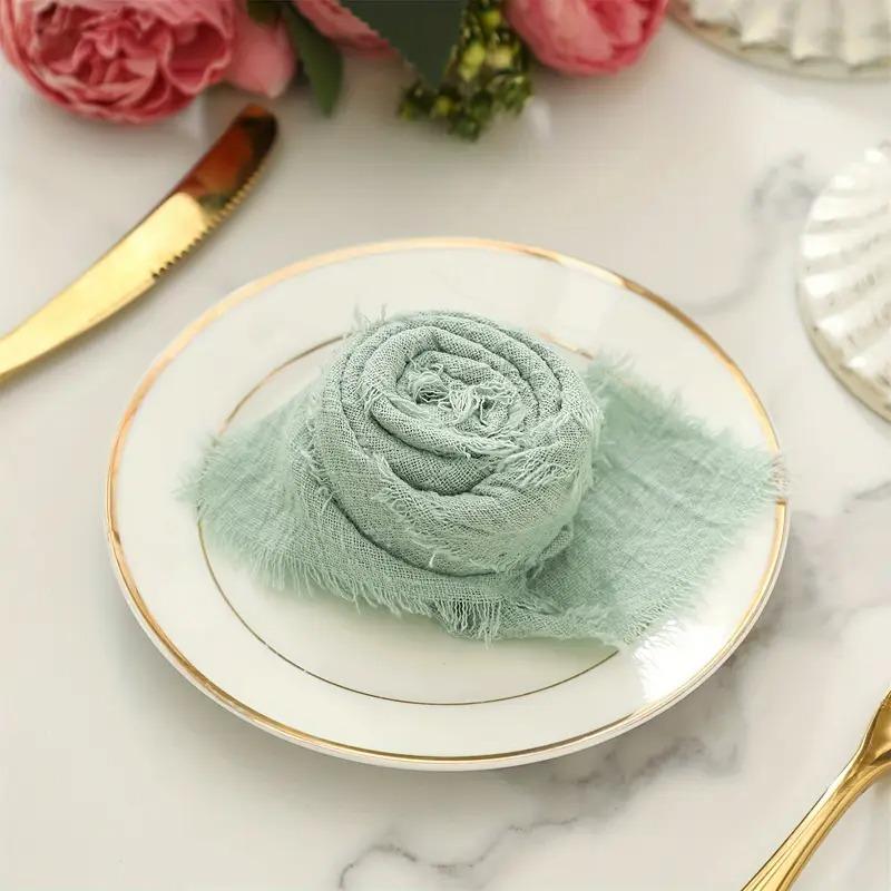 Solid Color Cotton Napkins with Fringed Edges Wedding Dinner Tablecloth for Banquet Party Graduation Event Elegant Dining Decor