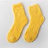 Women's Candy Color Coral Velvet Mid-Calf Socks - Thick, Warm, and Cozy for Autumn and Winter