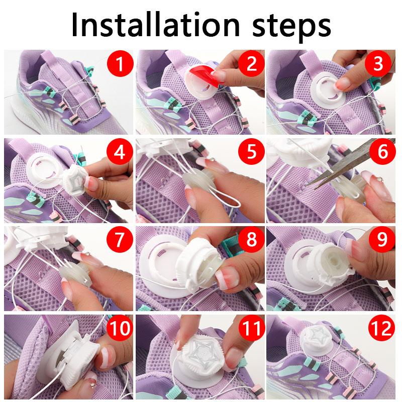 1Pair Swivel Buckle Laces Sneakers Boots Automatic Shoelaces Without ties Adults Kids No Tie Shoe laces Shoes Accessories