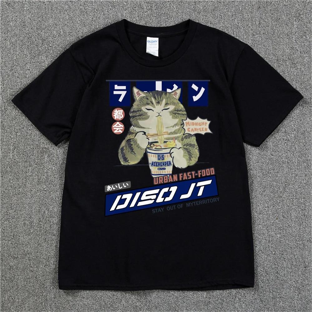 Maglietta Hip Hop da Donna con Gatto Divertente Streetwear Harajuku Maglietta Oversize Estiva a Maniche Corte Maglietta Larga Casual Top Magliette