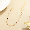 Delicate Titanium Steel Clavicle Chain with Natural Colorful Stone and Retro Gold Plating - Versatile Dopamine Anklet/Bracelet