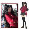 Scione Fate Stay Night Rin Tohsaka Cosplay Costume Women Red Top Skirt Halloween Outfit