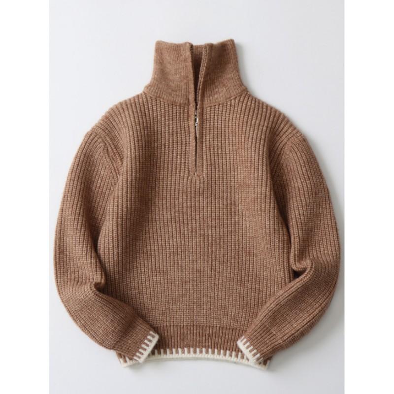 

Детский свитер для мальчиков, зимний свитер на молнии, облегающий, теплый, для улицы, осенняя детская верхняя одежда 160 кофейный