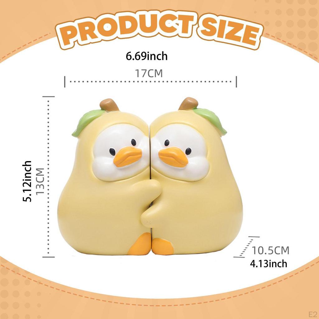 Duck Statues Book Holders Bookends Creative Cartoon Ends Desktop Ornaments for Bedroom Cabinet