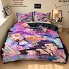 Kpop Dämonenjäger Muster Bettwäsche Steppdecke Set Bettbezug Kissenbezug Zuhause Geburtstagsgeschenk(1 Bettbezug + 2 Kissenbezüge, ohne Füllung)