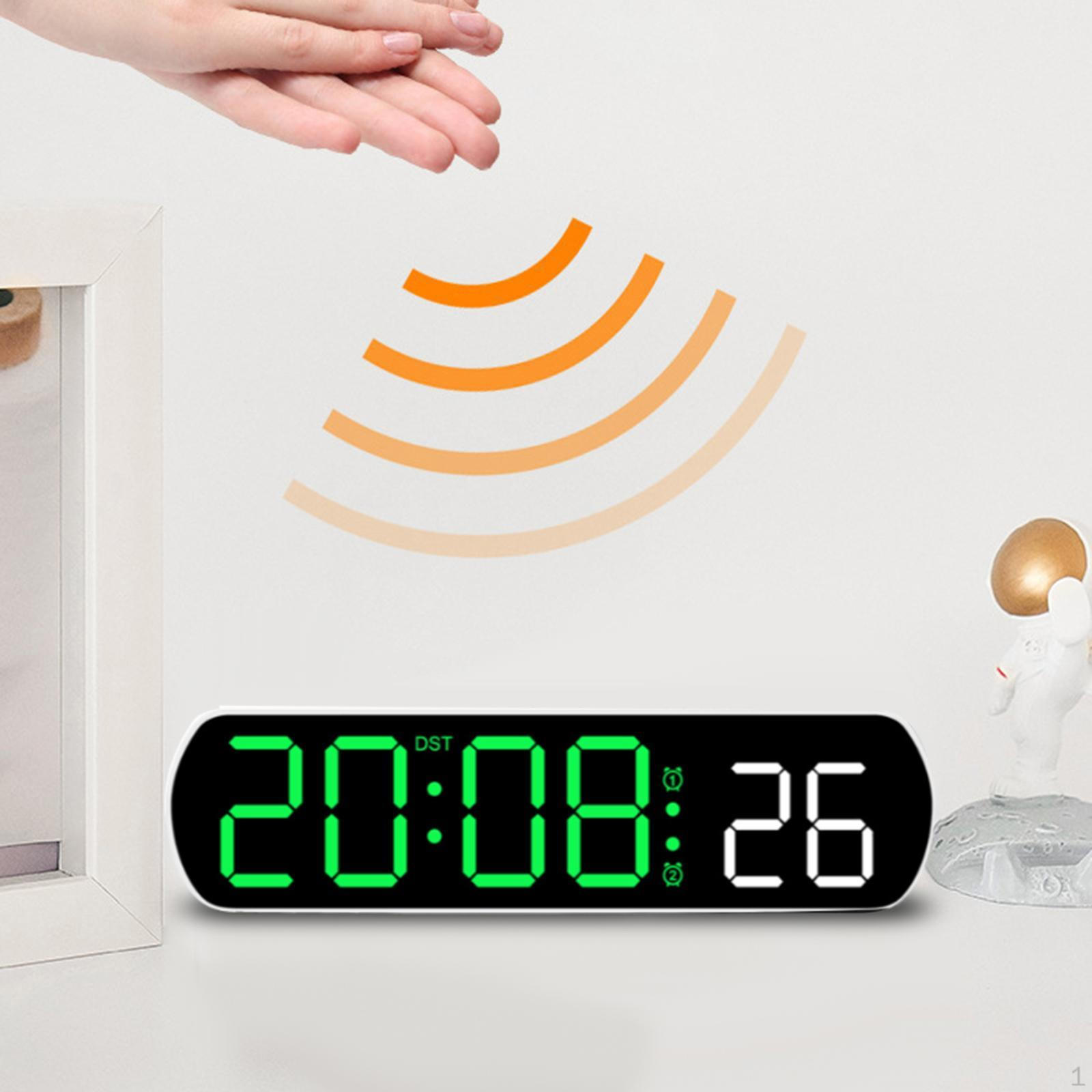 Настольные цифровые часы, цифровой будильник, небольшой 12/24-часовой дисплей, современный настольный компьютер зелёный