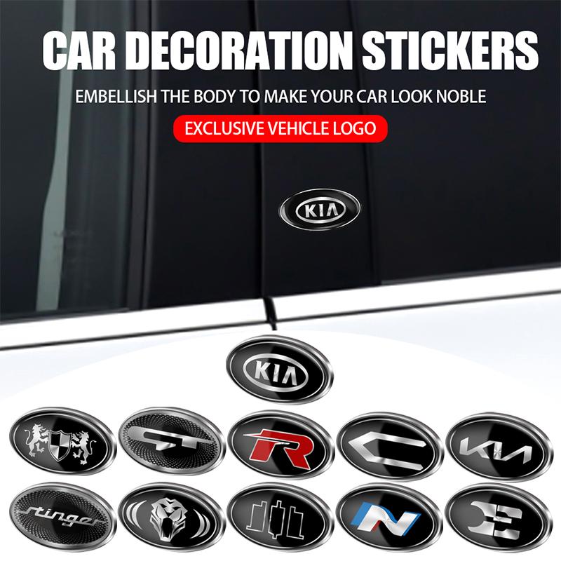 3D Auto Aluminium Metall Logo Abzeichen Karosserie Kotflügel Kofferraum Dekorations Aufkleber Für KIA Stinger RIO Sorento Picanto Ceed Borrego Syros K5