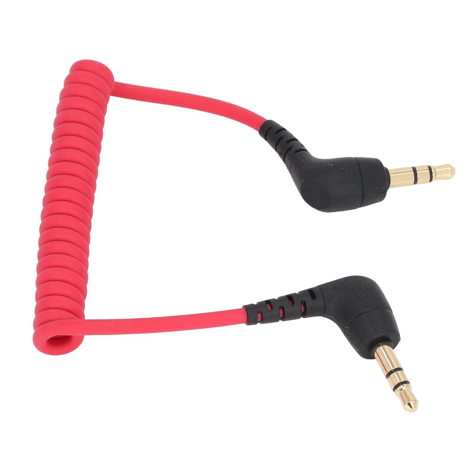 

3.5mm for TRS to for TRS Adapter Mic Cord PVC OFC Coiled Microphone Patch Cable for Rode SC2 Smartphones Video Mic