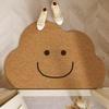 Smiley Face Non-Slip Door Mat - Cute, Cuttable Silk Ring Design for Entryways