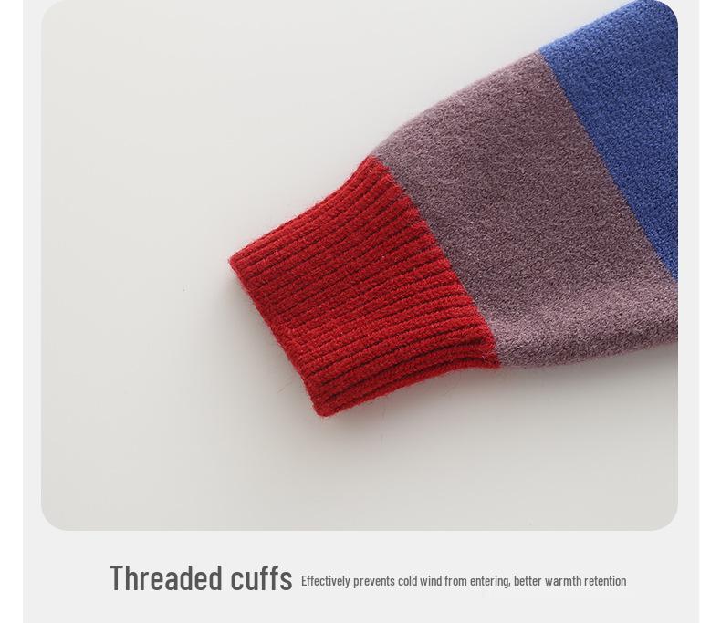 DUUDUU 2025 Baby Boy Knit Pullover: New Autumn/Winter Korean Style Warmer Toddler Sweater