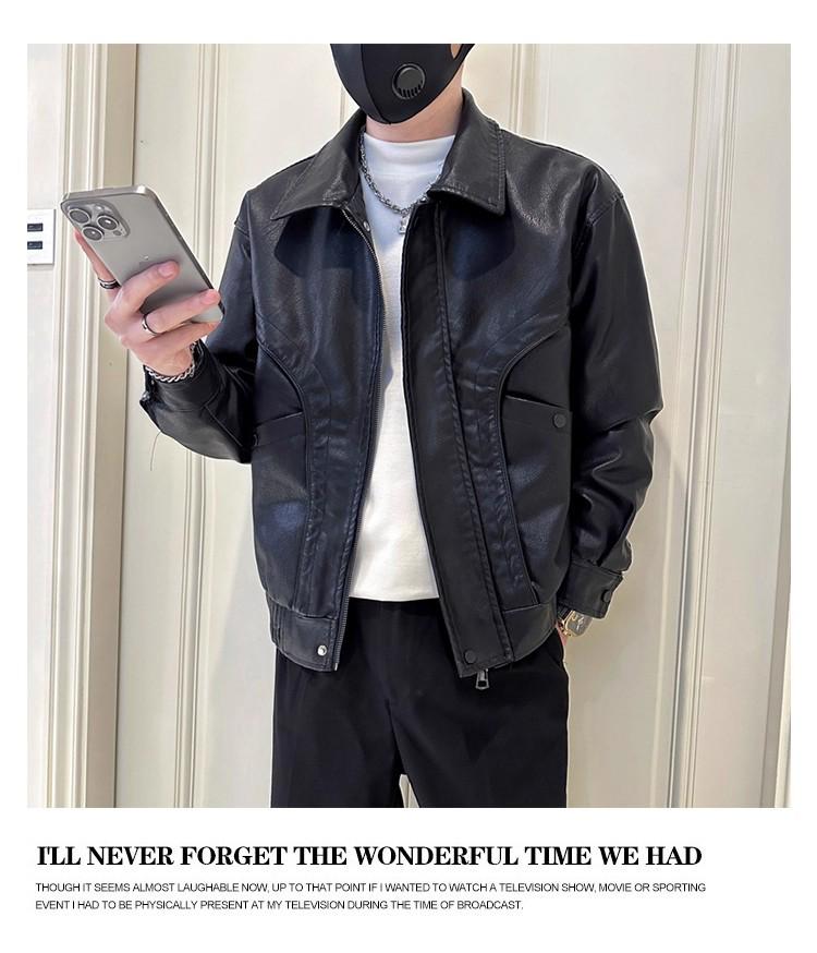 Melanoid Men's Trendy Heavyweight PU Leather Motorcycle Jacket 2025 - New Autumn Style