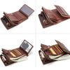 Johnature Portamonete da uomo con pochette multifunzione in pelle Crazy Horse vintage con cerniera solida e Hasp