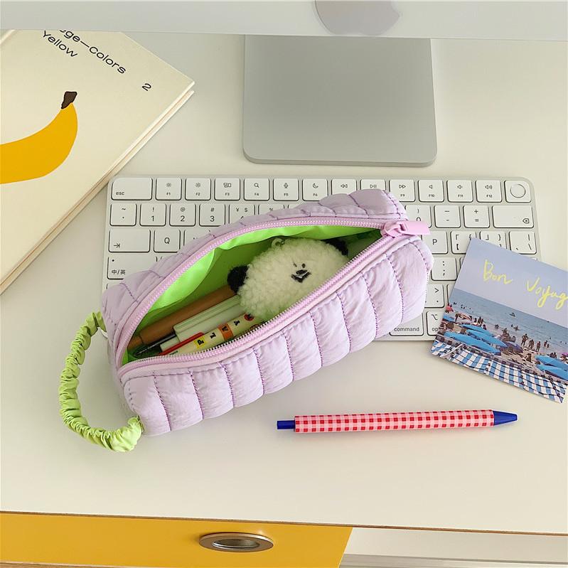 

Пенал кремового цвета Taro в стиле Ins, вместительная сумка для канцелярских принадлежностей в японском стиле фиолетовый