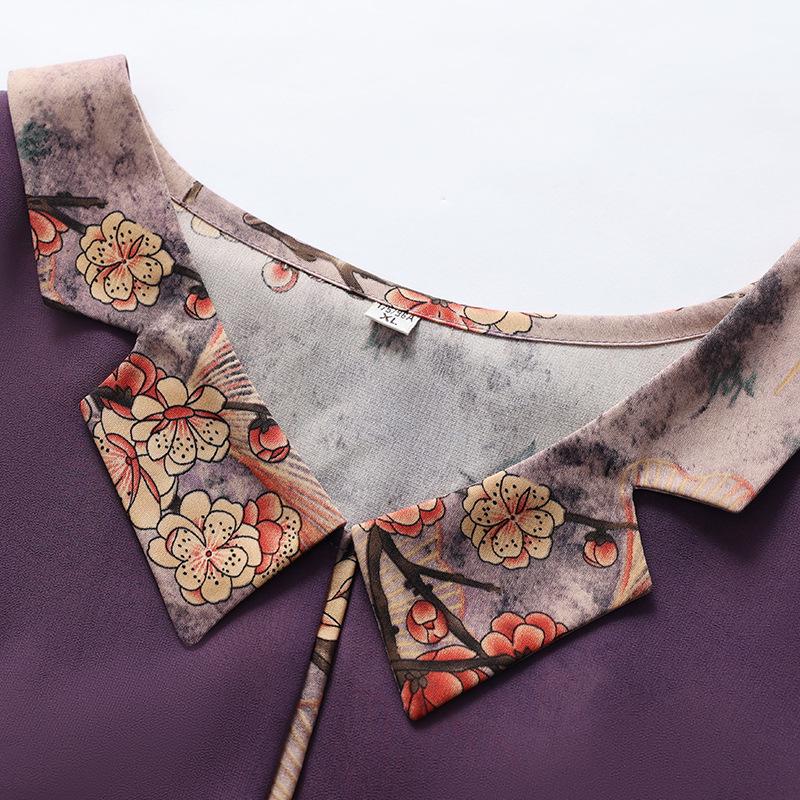 Rochie nouă de vară din șifon pentru femei de vârstă mijlocie 2025: Fustă elegantă midi cu mâneci scurte