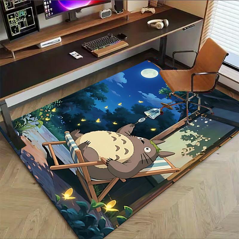 1 stuks Nachtelijke Totoro Ontspanningskleed voor Speelkamer Slaapkamer Woonkamer Bank Huisdecoratie, Kinder Spelplek Kleed Antislip Vloermat Y7298