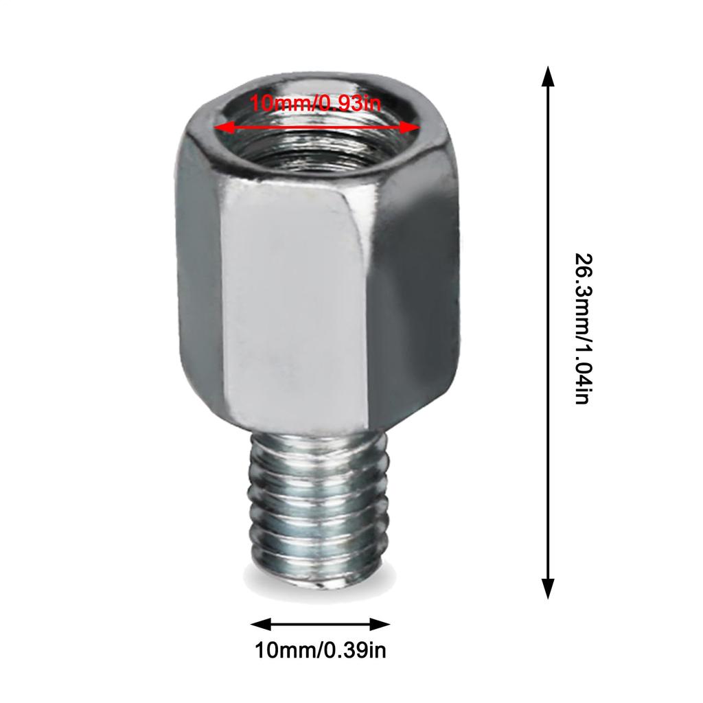 Motorcycle Mirror Adapter, 4 Pieces Screw Conversion Adapter Extension Adapter