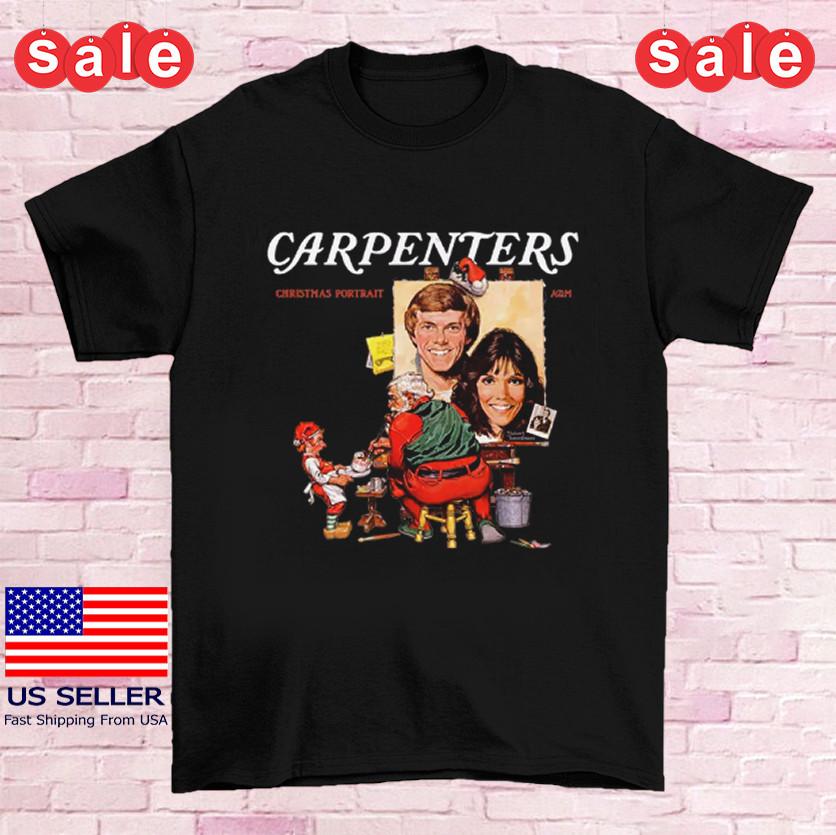 Рождественский портрет The Carpenters Футболка Полный размер S-5XL Унисекс Футболка XXL