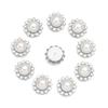10pcs Flower Rhinestones Buttons Pearl Button Diamante Crystal Bow Wedding Bride Holding Scrapbooking Accessories Apparel Sewing