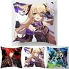 Genshin Impact Soft Polyester Peachskin Cushion Cover For Cozy Back Support