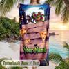 Teenage Mutant Ninja Turtles Beach Towel, Personalized Custom Text, Quick Dry Soft Large Towel For Swimming Pool Travel